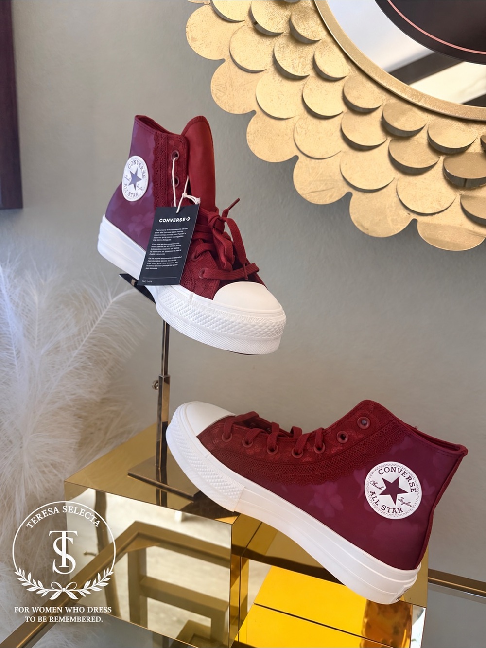 NWT Converse Chuck Taylor All Star Lift Platform Floral Satin High Top 8.5